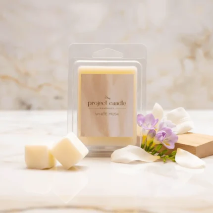 Χειροποίητα wax melts σόγιας White Musk για χρήση σε wax burner και αρωματισμό χώρου.